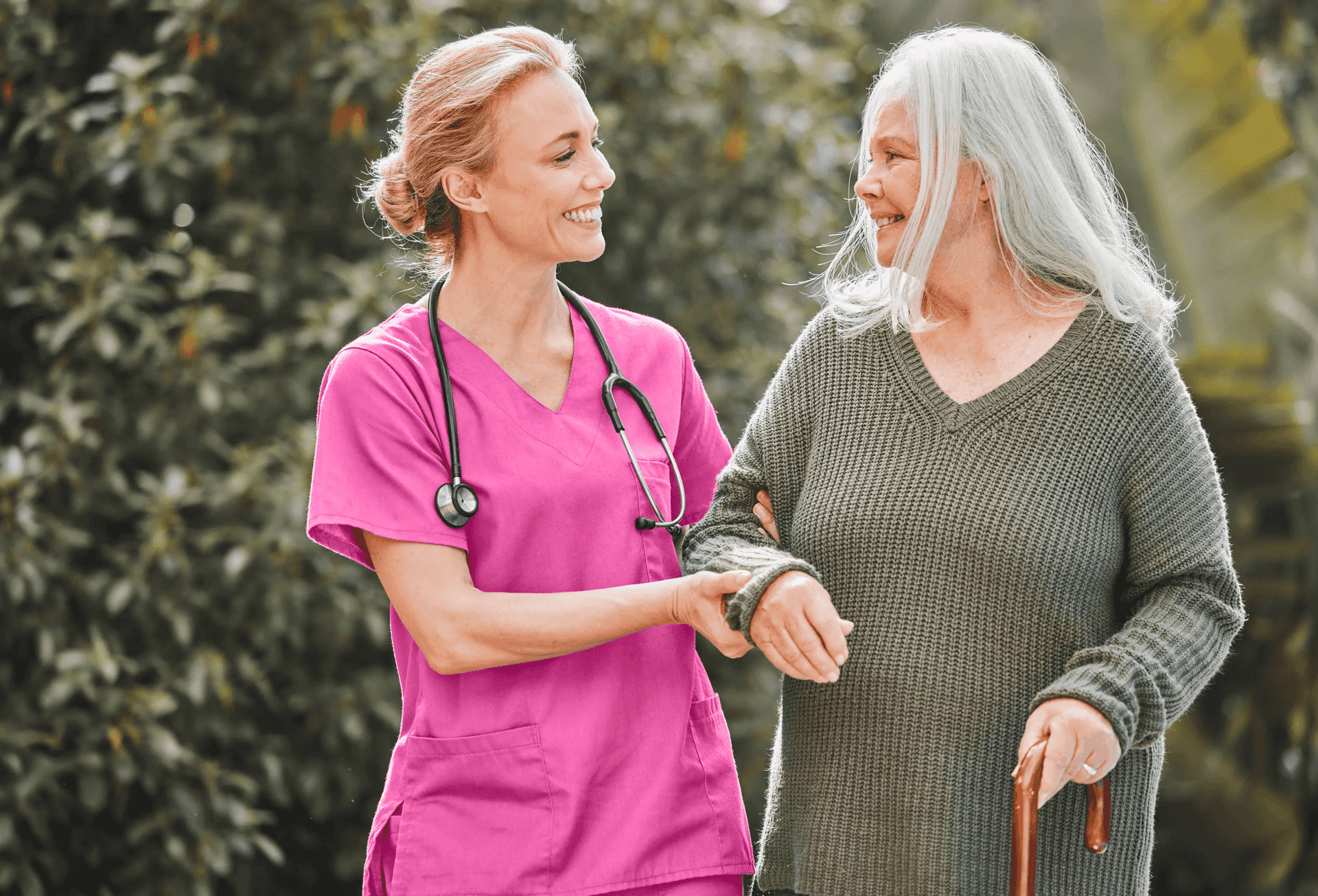 nurse helping patient