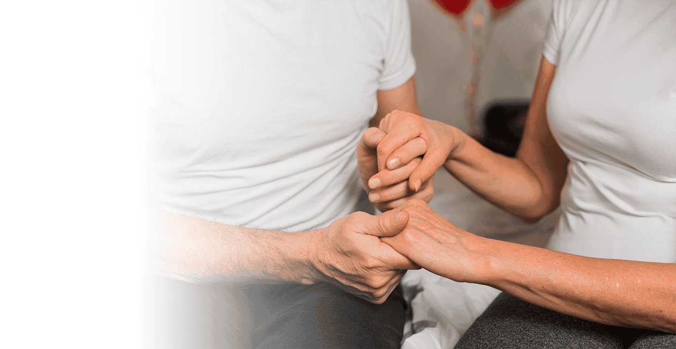 Holding hands for support