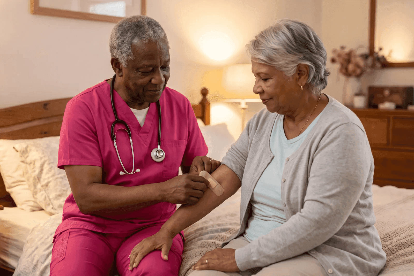 care manager discussing a care plan with a family
