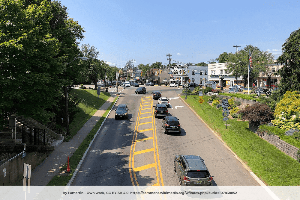 U.S. Route 202 southbound in Morris Plains