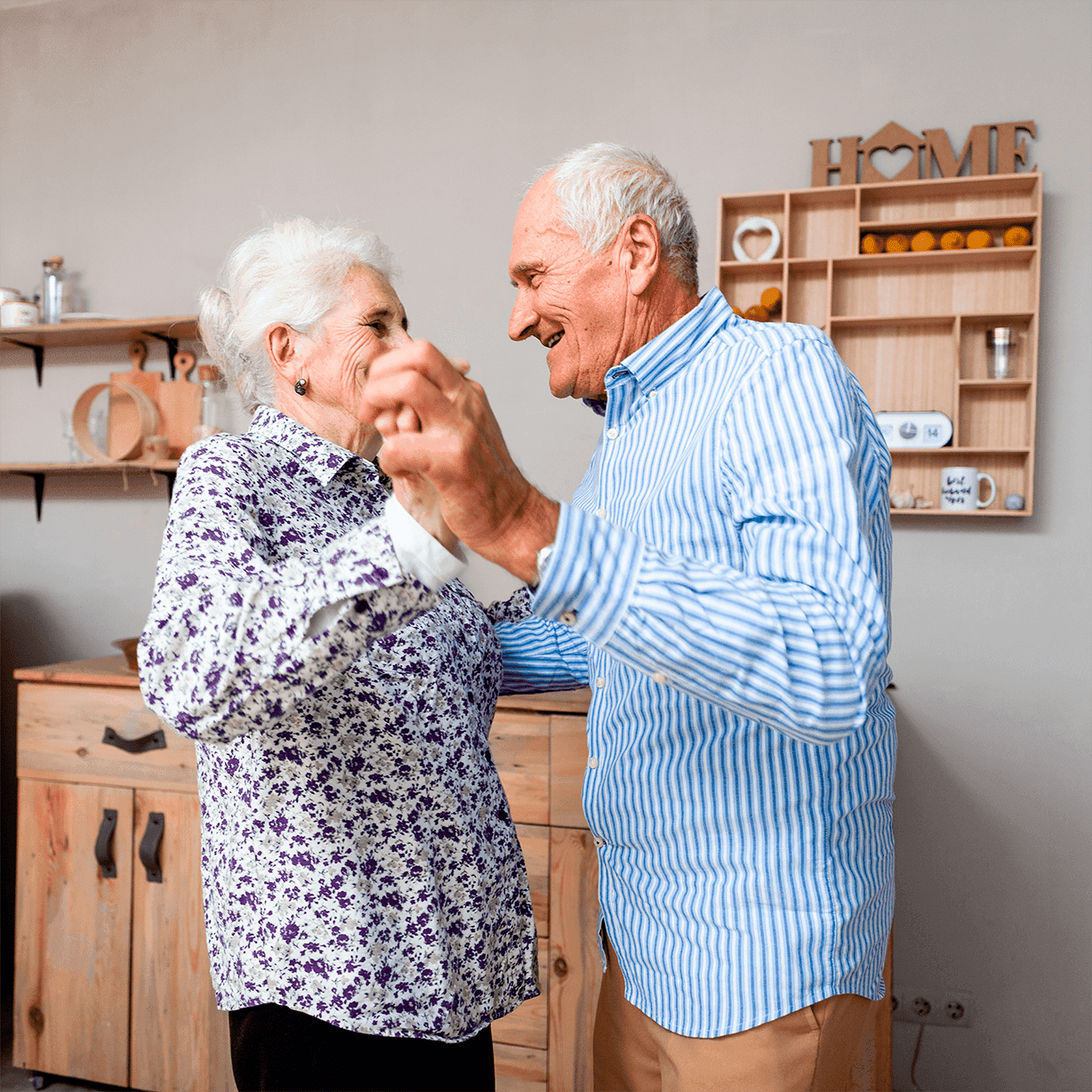 Senior couple dancing together