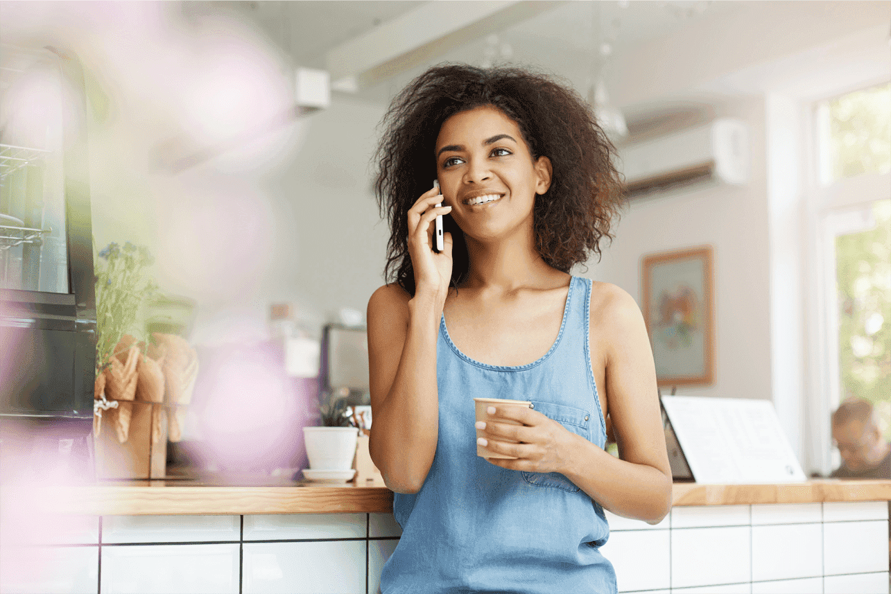 woman talking on phone